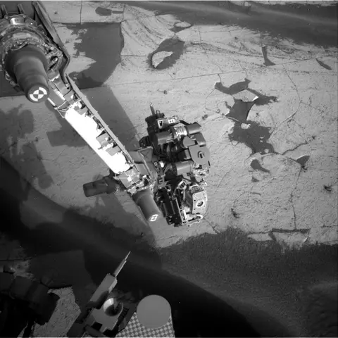 Raw image from Curiosity’s Navigation Camera (Navcam), sol 5,038
