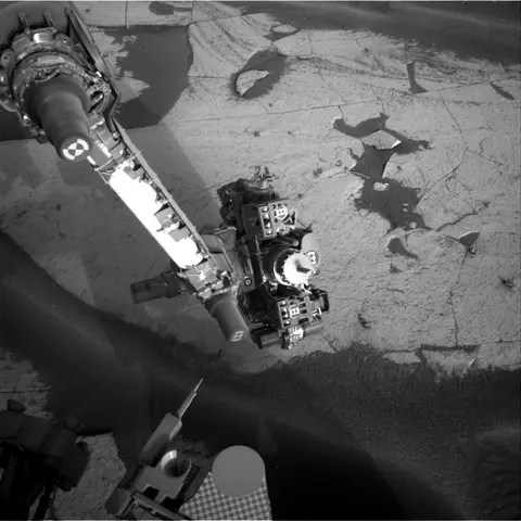 Raw image from Curiosity’s Navigation Camera (Navcam), sol 5,038