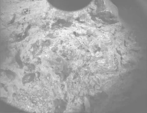 Raw image from Perseverance’s PIXL Micro Context Camera